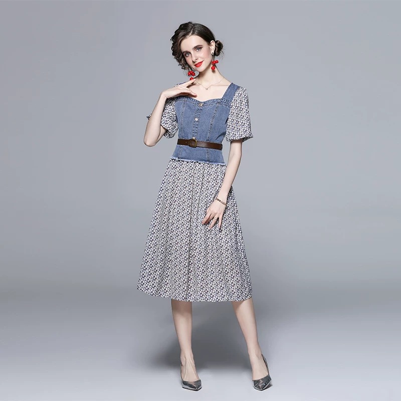 Take a hint denim dress & belt DD99 images